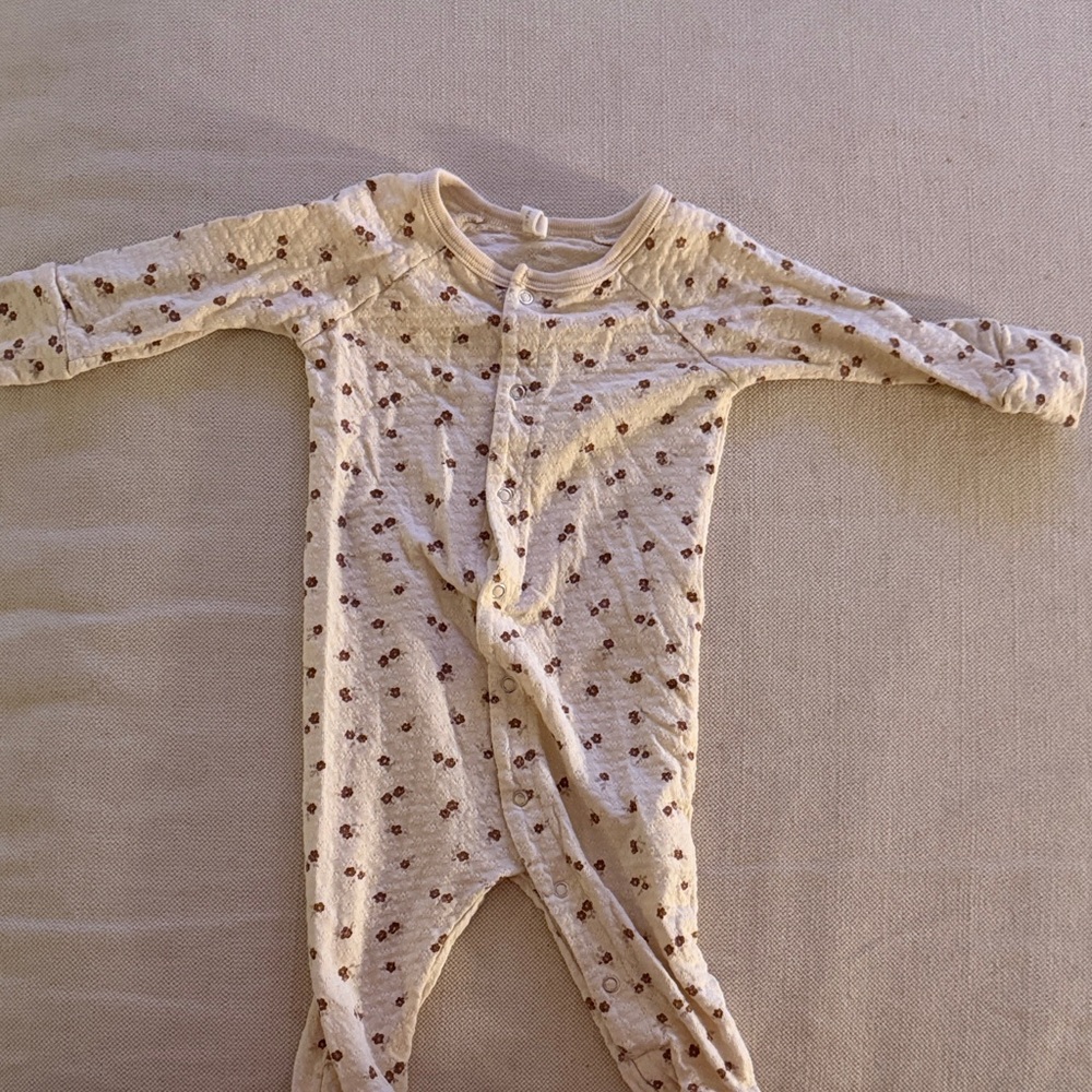 Pointelle Floral Cream Onesie